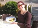 Clare with Apple Strudel Yummy