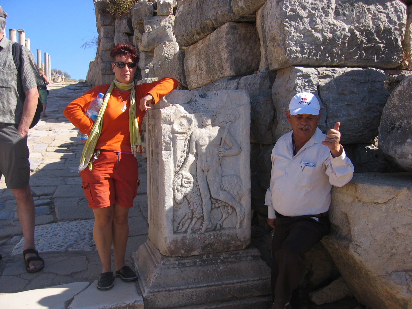 Our Ephesus Tour Guide Explaining the Ruins